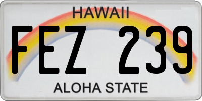 HI license plate FEZ239