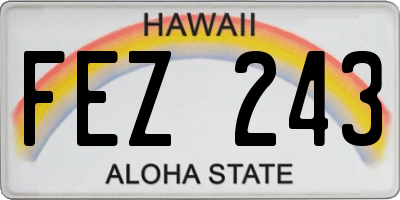 HI license plate FEZ243
