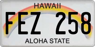 HI license plate FEZ258