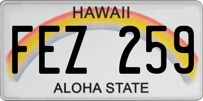 HI license plate FEZ259