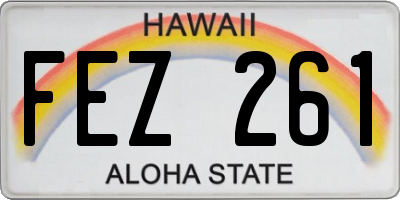 HI license plate FEZ261