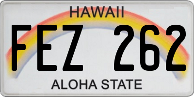 HI license plate FEZ262