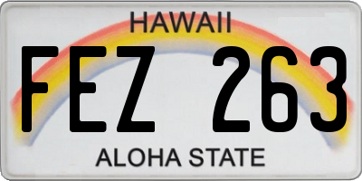HI license plate FEZ263