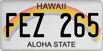 HI license plate FEZ265