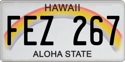 HI license plate FEZ267