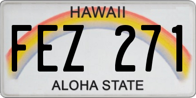 HI license plate FEZ271