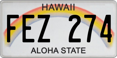 HI license plate FEZ274