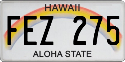 HI license plate FEZ275