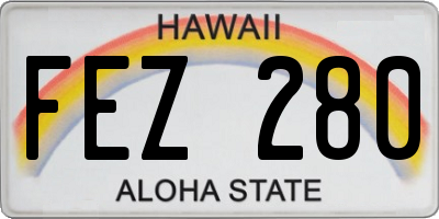 HI license plate FEZ280
