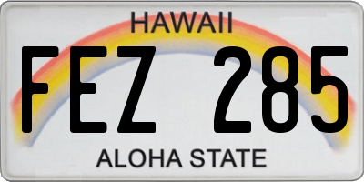 HI license plate FEZ285