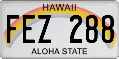 HI license plate FEZ288