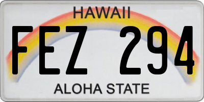 HI license plate FEZ294