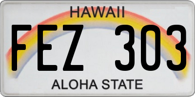 HI license plate FEZ303