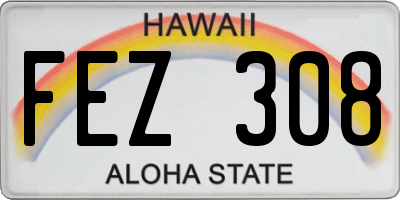 HI license plate FEZ308