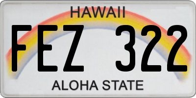 HI license plate FEZ322
