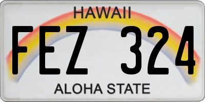 HI license plate FEZ324