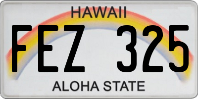 HI license plate FEZ325