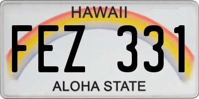 HI license plate FEZ331