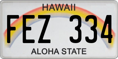 HI license plate FEZ334