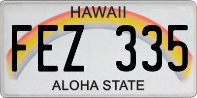 HI license plate FEZ335