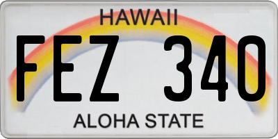 HI license plate FEZ340