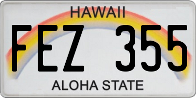 HI license plate FEZ355