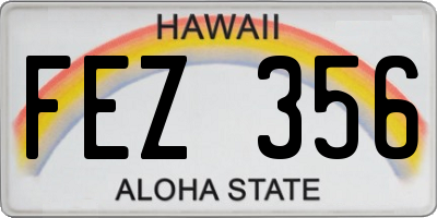 HI license plate FEZ356