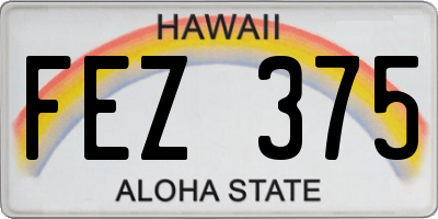 HI license plate FEZ375