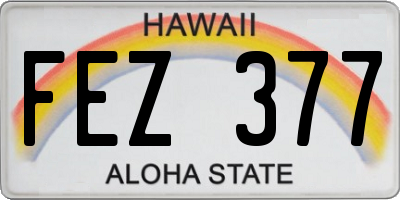 HI license plate FEZ377