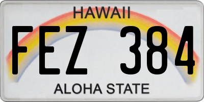 HI license plate FEZ384