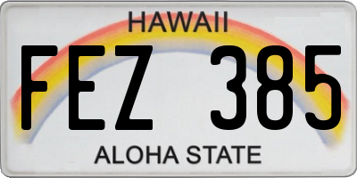 HI license plate FEZ385