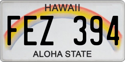 HI license plate FEZ394