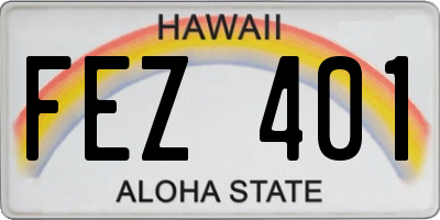 HI license plate FEZ401