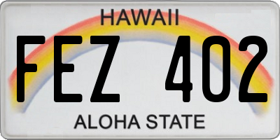 HI license plate FEZ402