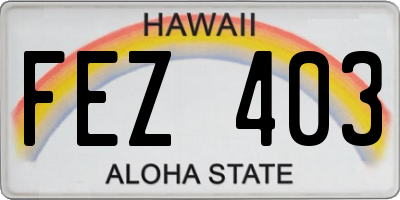 HI license plate FEZ403