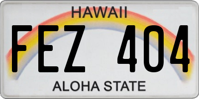 HI license plate FEZ404