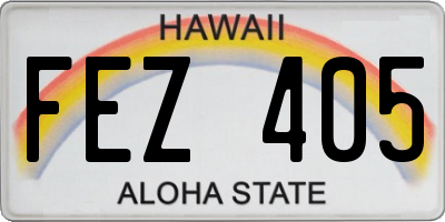 HI license plate FEZ405