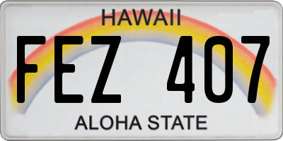 HI license plate FEZ407