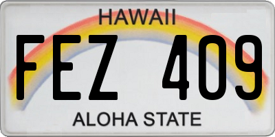 HI license plate FEZ409