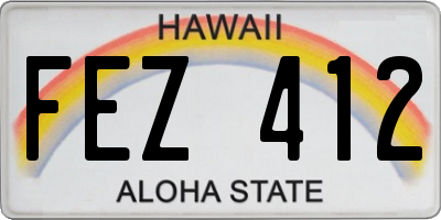 HI license plate FEZ412