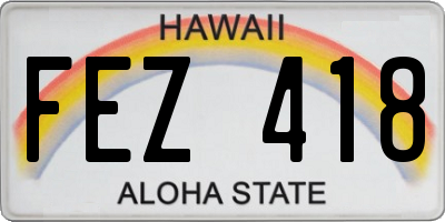 HI license plate FEZ418