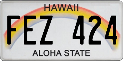 HI license plate FEZ424