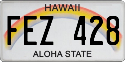 HI license plate FEZ428