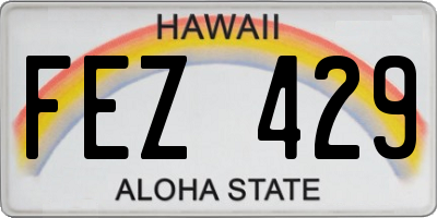 HI license plate FEZ429
