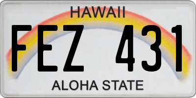 HI license plate FEZ431