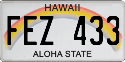 HI license plate FEZ433