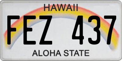 HI license plate FEZ437