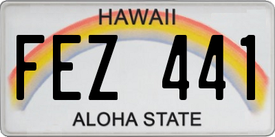 HI license plate FEZ441