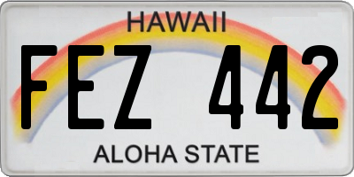 HI license plate FEZ442