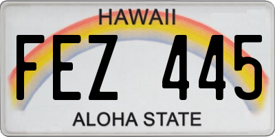 HI license plate FEZ445